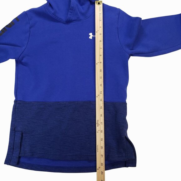 Under Armour Youth M Blue Hoodie With Two-Tone Design & Logo On Chest - Picture 6 of 10